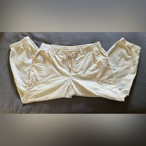 Old navy cream/light beige lightweight cargo pull-on pants joggers EUC 2X